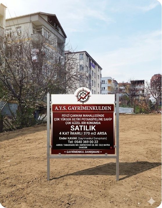 A.Y.S.GAYRİMENKUL ENDER'DEN SATILIK..DAİRE FİYATINA 4 KAT İMARLI ARSA
